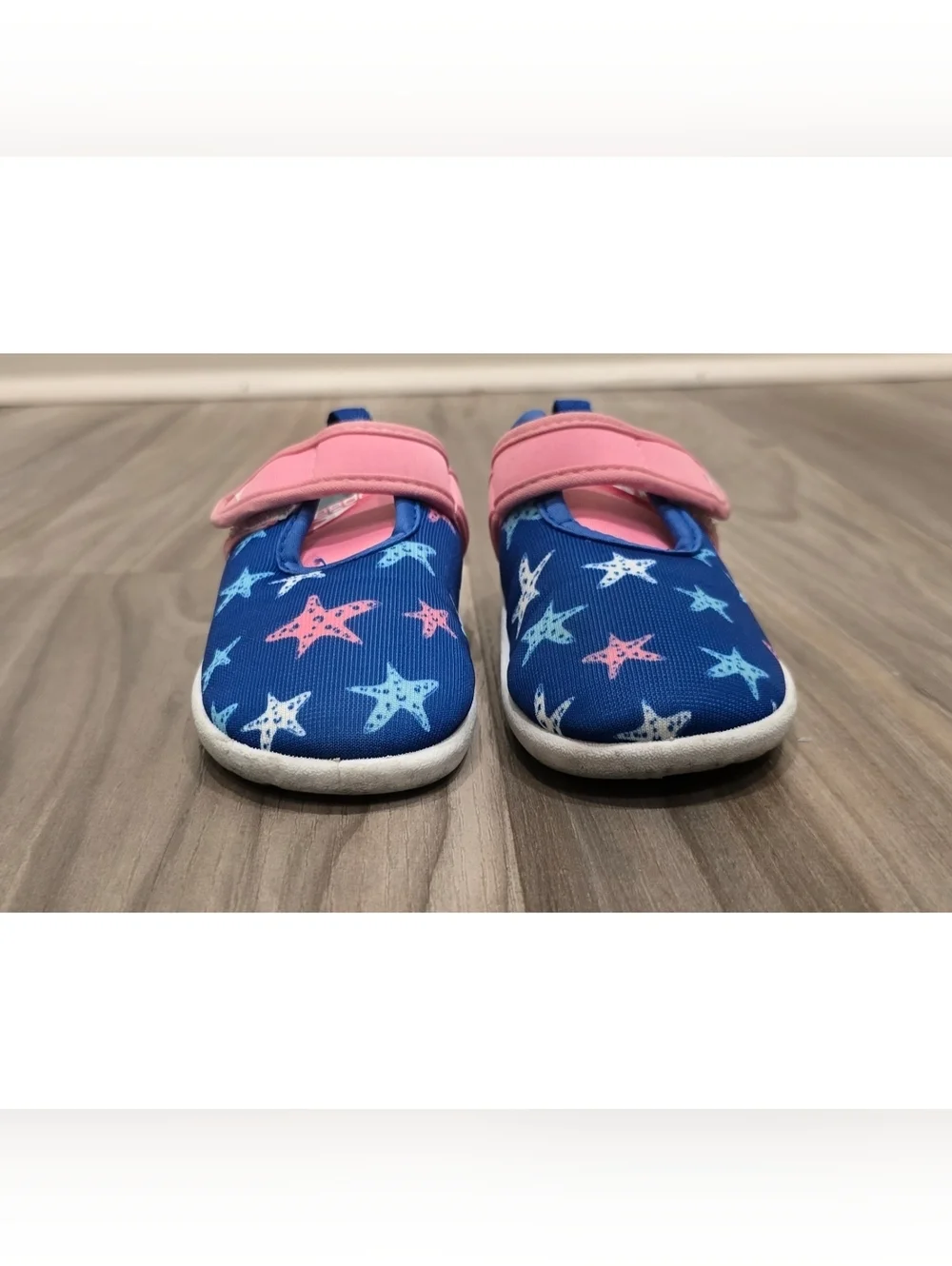 Speedo Kids Water Shoes Navy Star Print Velcro Beach Pool Shoes Size Large
